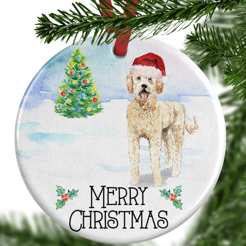 golden doodle christmas ornament