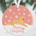Golden Retriever Christmas Decoration - Pink