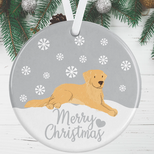 Golden Retriever Christmas Decoration - Silver