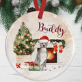 Grey Blue Staffie Christmas Decoration