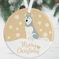 Husky Dog Christmas Decoration