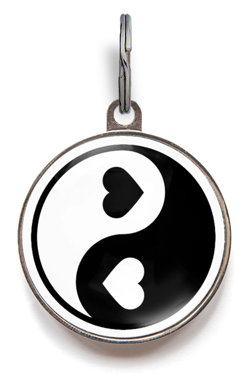 Heart Yin & Yang Pet ID Tag