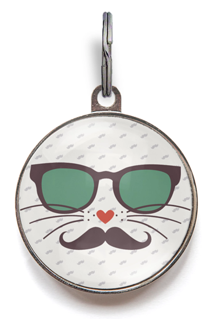 Hipster Cat Cat ID Tag