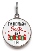 Santa's Naughty List Dog Tag