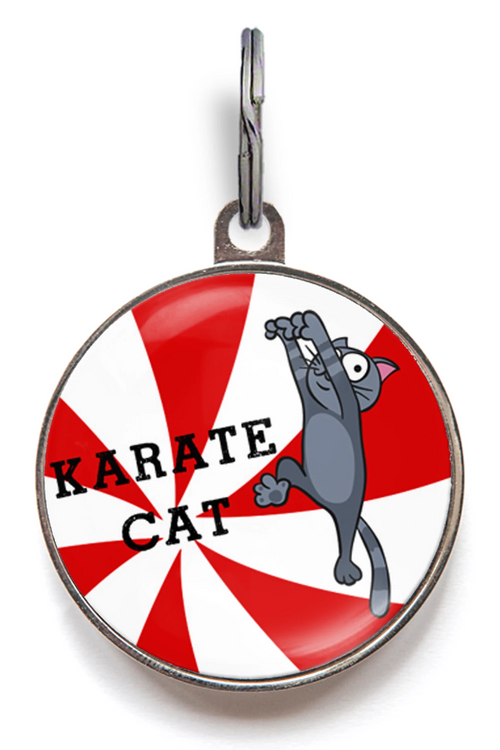 Karate Cat Cat ID Tag