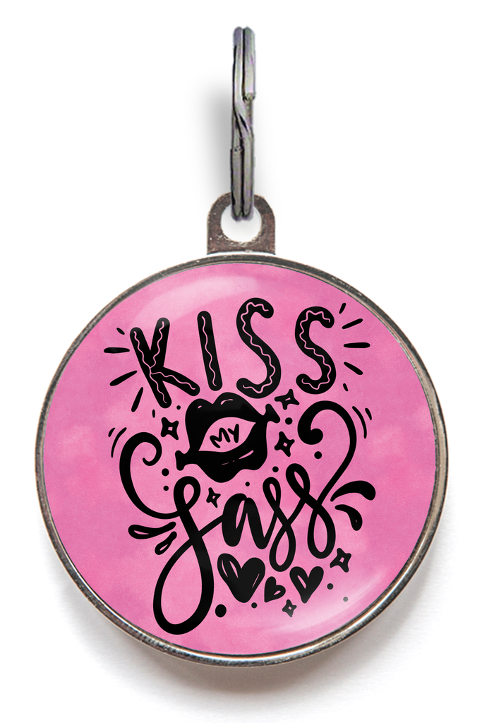 Kiss My Sass Funny Pet ID Tag