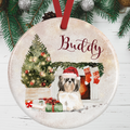 Long Haired Shih Tzu Christmas Decoration