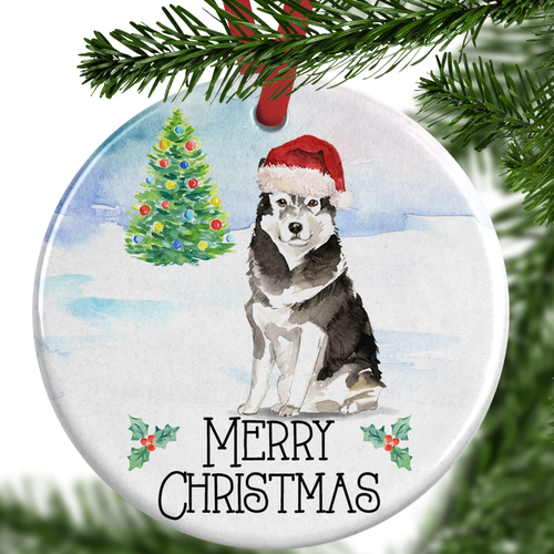 malamute christmas ornament