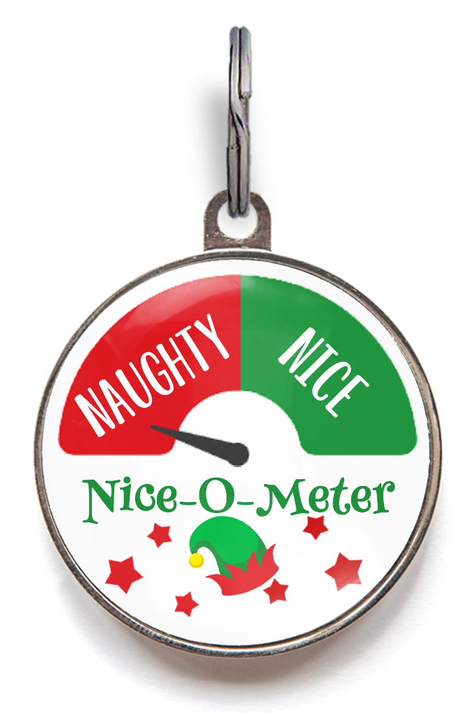 Christmas Dog Tags - Nice-O-Meter Naughty