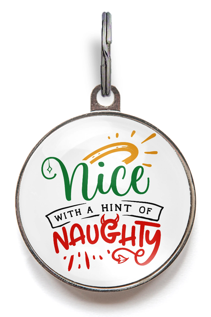 Nice With A Hint Of Naughty Christmas Dog Tag