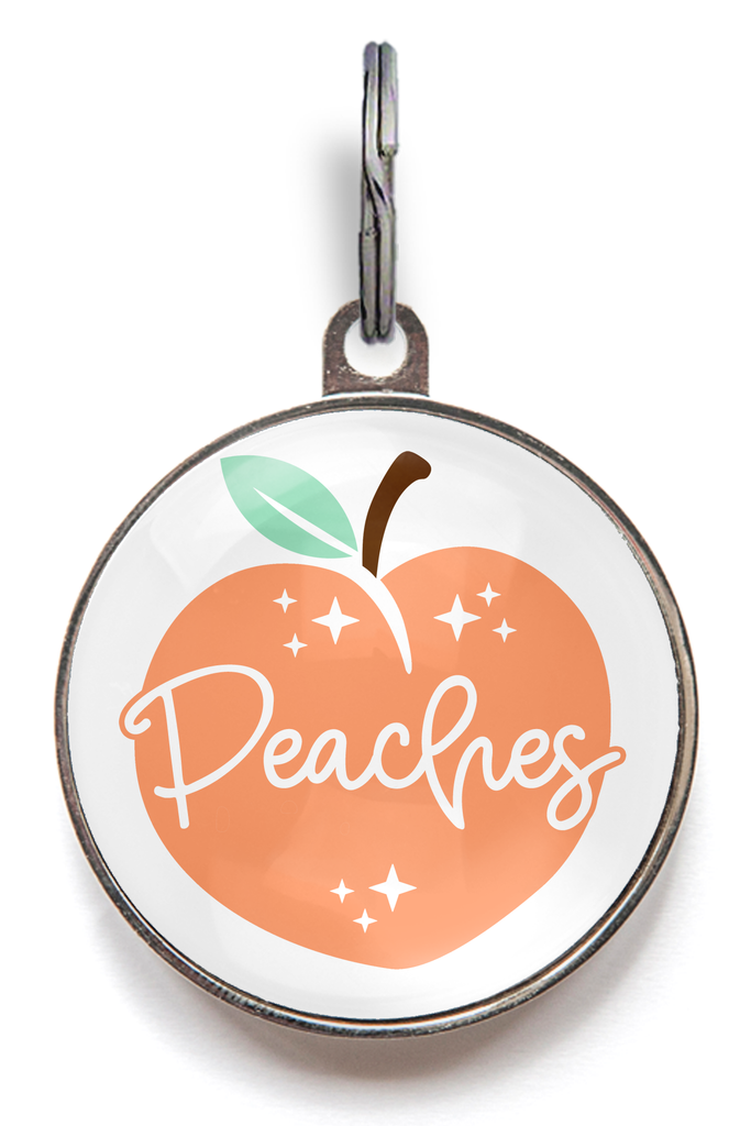 Peach Pet Name Tag