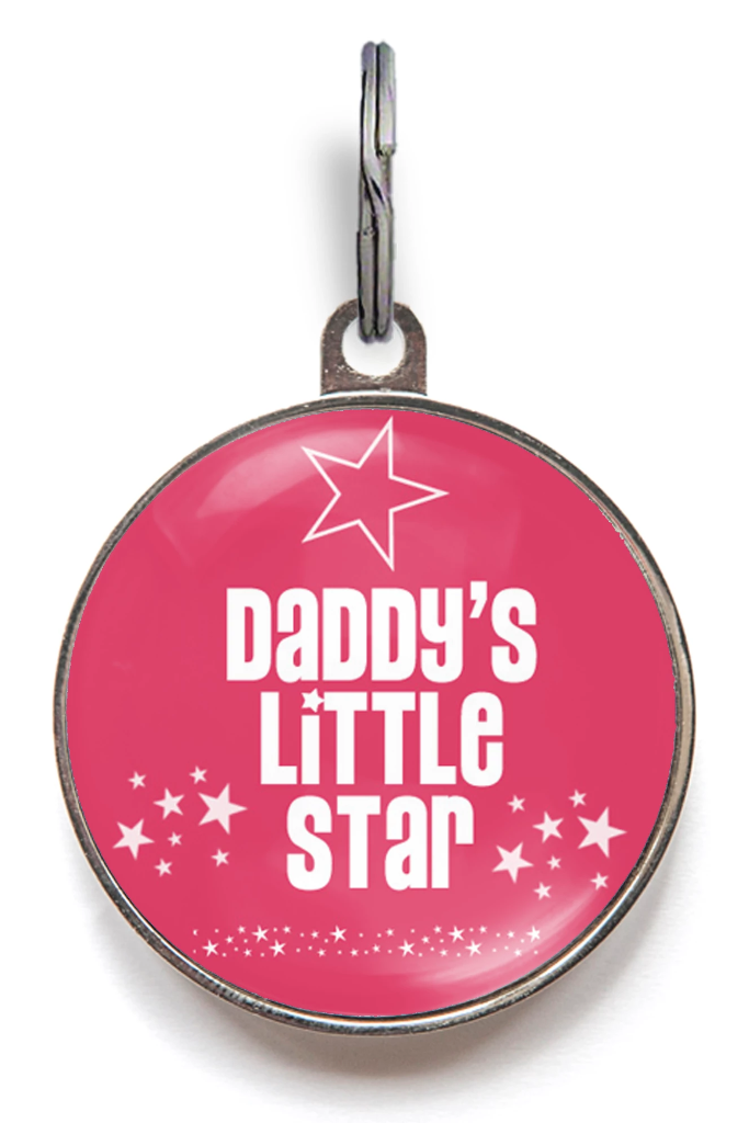 Daddy's Little Star Pet Tag - Pink