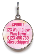 Pink Heart Pet Name Tag