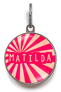 Pink Sunburst Dog ID Tag