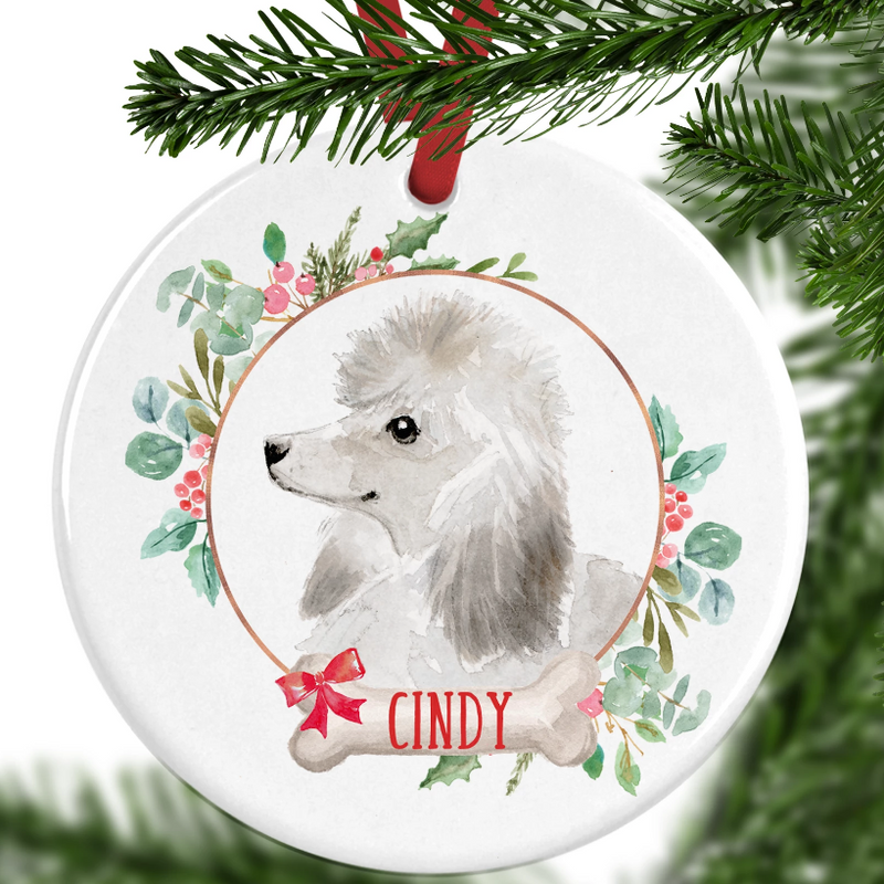 Poodle Personalised Christmas Ornament