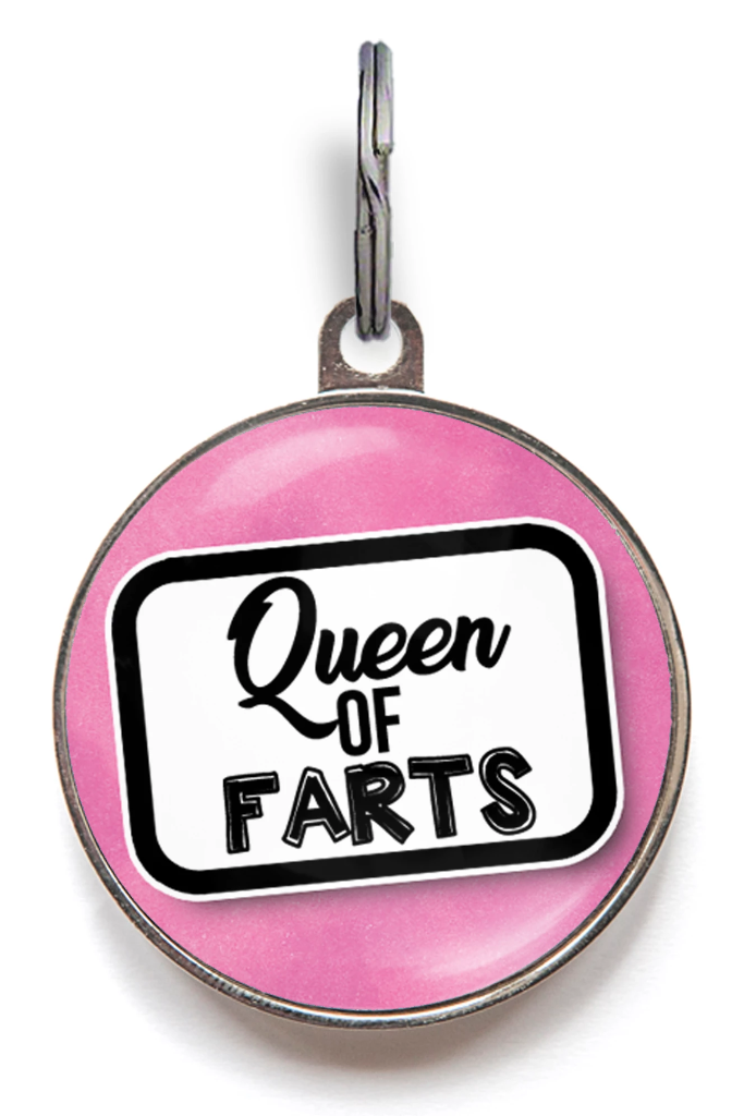 Queen Of Farts Dog ID Tag