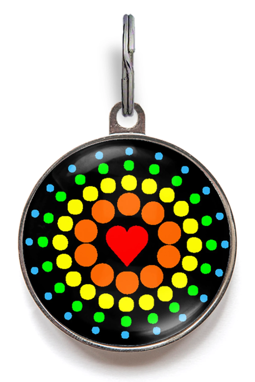 Rainbow Heart Pet ID Tag