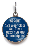 Blue and Grey Pet Name Tag