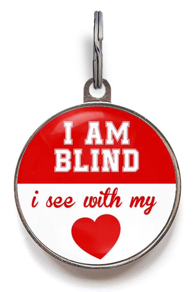 Blind Pet Tag - I See With My Heart - Red