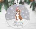 Red Boston Terrier Christmas Ornament