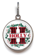 Holly Wreath Pet Name Tag