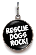 Rescue Dogs Rock! Dog ID Tag - Black
