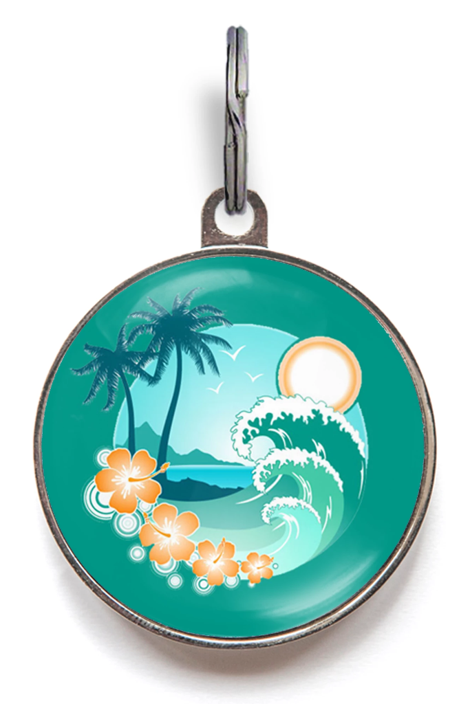 Rides The Waves Pet ID Tag
