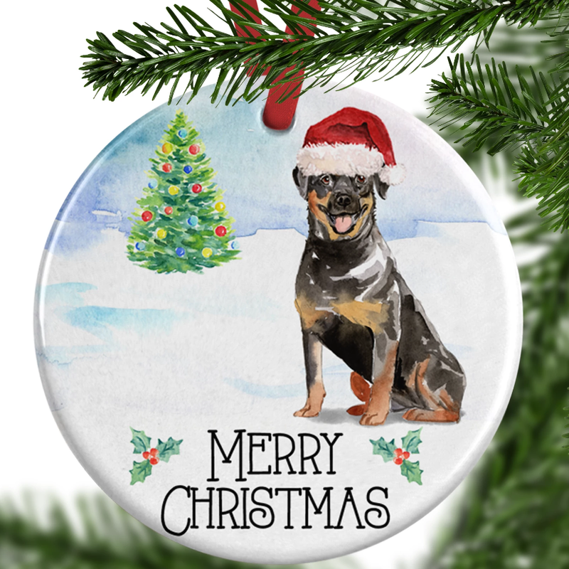 rottweiler christmas ornament