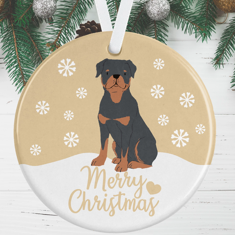 Rottweiler Christmas Decoration - Gold