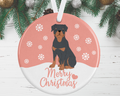 Rottweiler Christmas Decoration - Pink