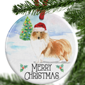 rough collie christmas ornament