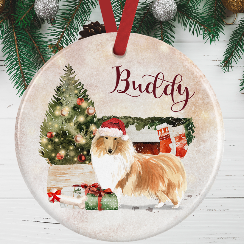 Rough Collie Christmas Decoration