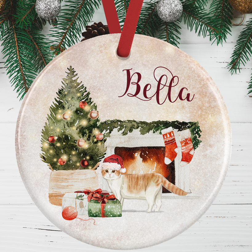 Scottish Fold Cat Christmas Decoration