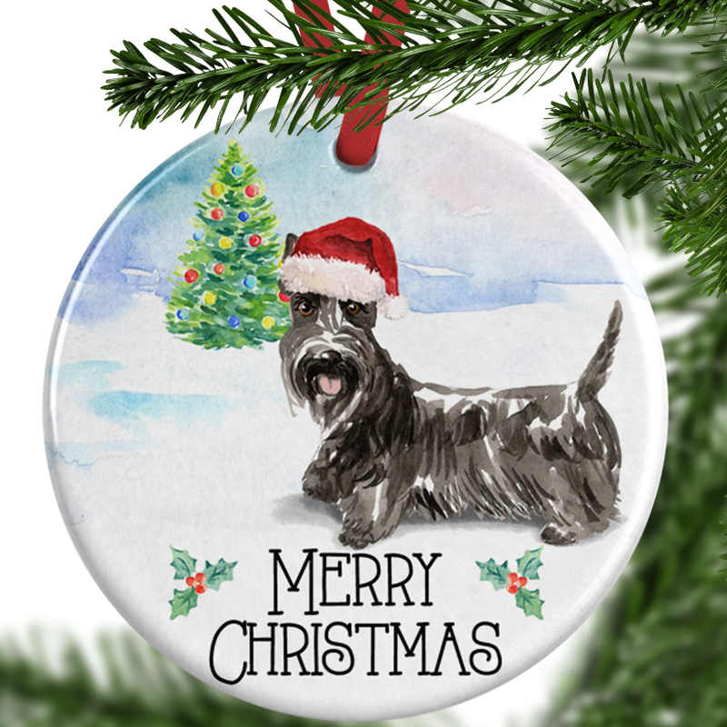 scottish terrier christmas ornament