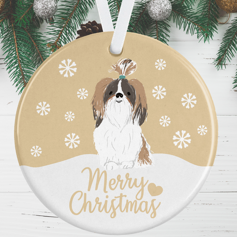 Shih Tzu Christmas Ornament