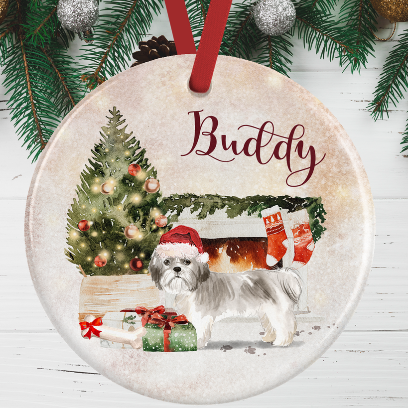 Short Haired Shih Tzu Christmas Decoration