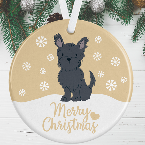 Small Black Terrier Christmas Ornament