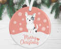 Small Black And White Terrier Christmas Ornament