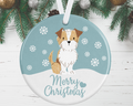 Small Brown And White Terrier Christmas Ornament