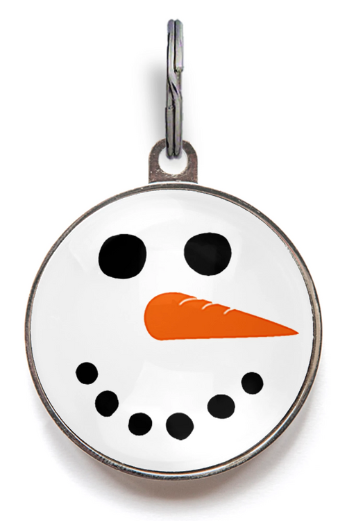 Snowman Face Pet ID Tag