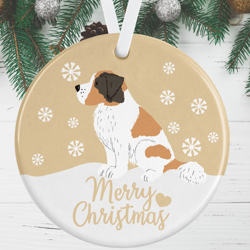 Saint Bernard Christmas Decoration - Gold