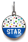 Star Confetti Dog Name Tag - Dog ID Tag - Wag-A-Tude
