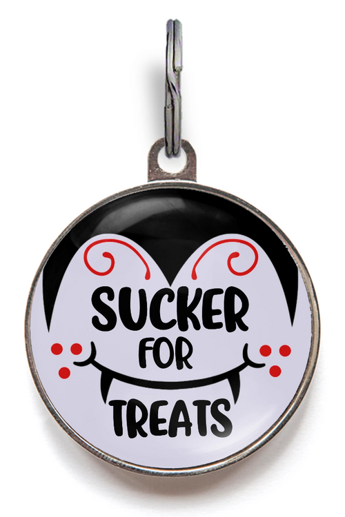 Sucker For Treats Vampire Dog Tag