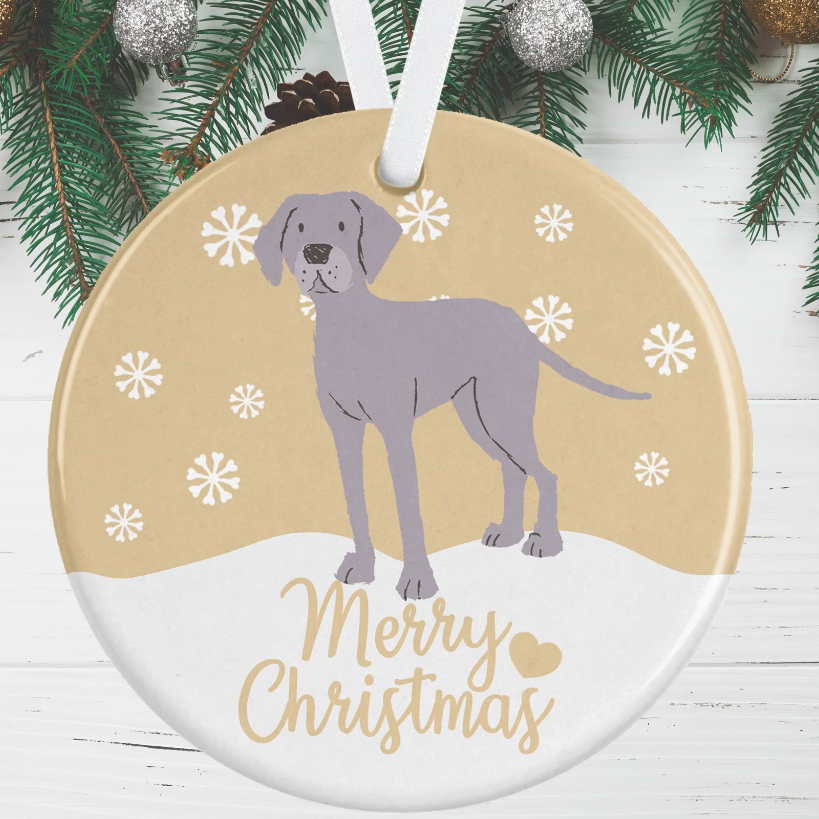 Weimaraner Christmas Decoration - Gold
