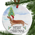 Tan Dachshund Christmas Ornament