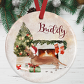 Tan Dachshund Christmas Decoration