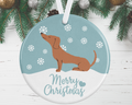 Tan Dachshund Christmas Ornament
