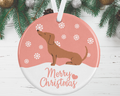 Tan Dachshund Christmas Ornament
