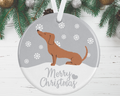 Tan Dachshund Christmas Ornament