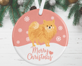Tan Pomeranian Christmas Ornament